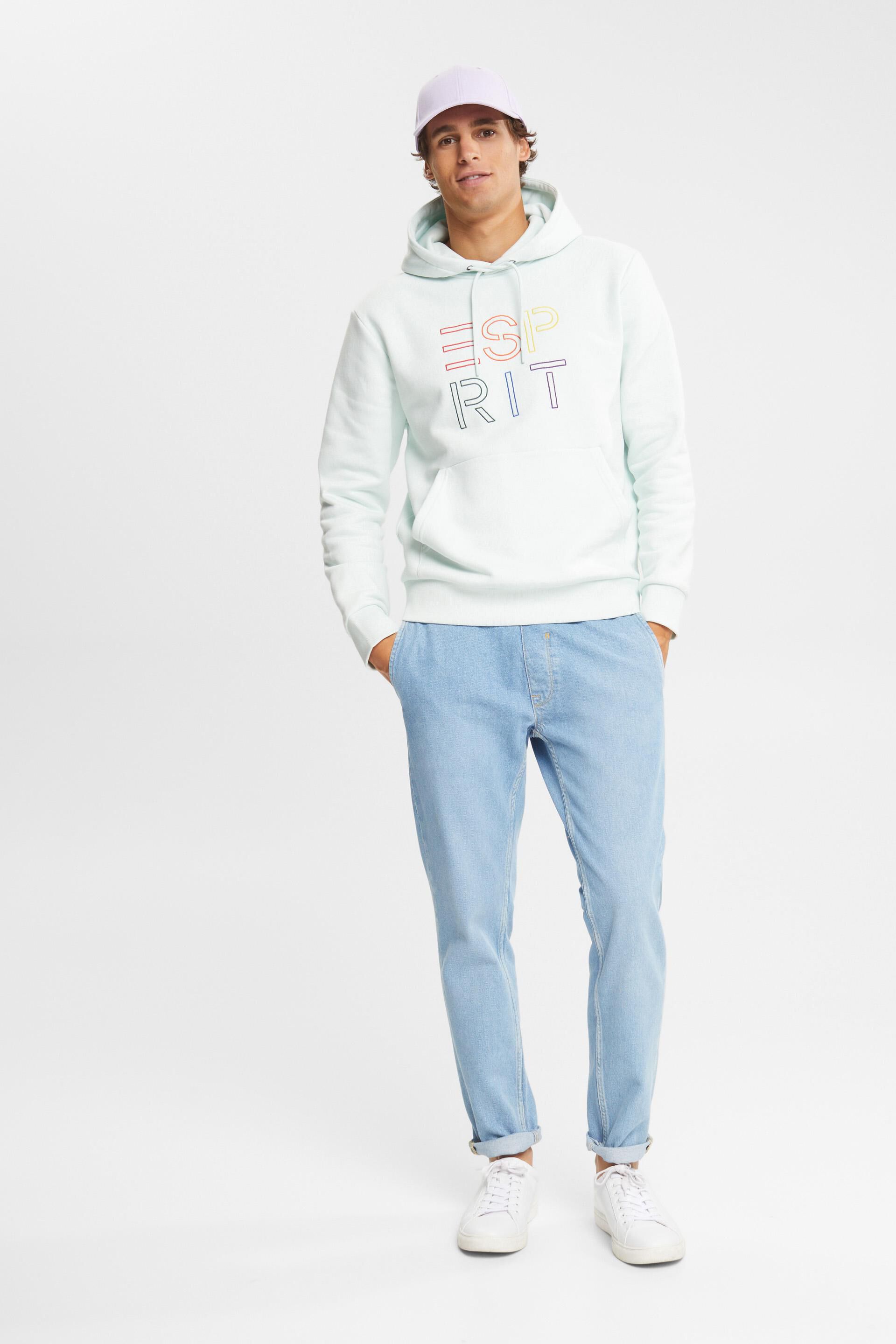 En matière recyclée le sweat à capuche à logo brodé