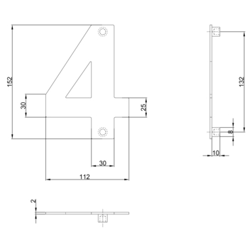 Huiscijfer 4 RVS