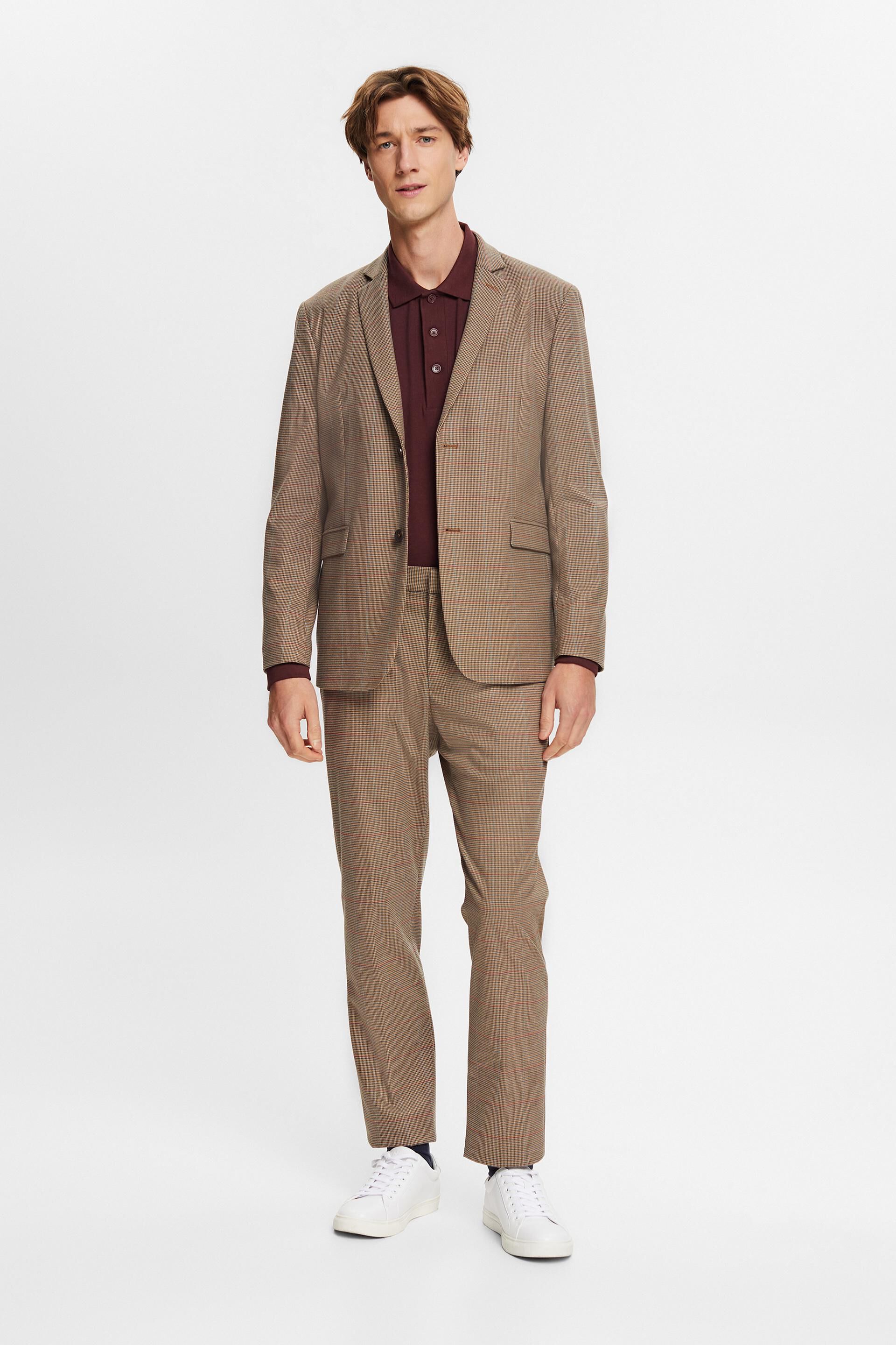 Blazer à carreaux au toucher effet laine