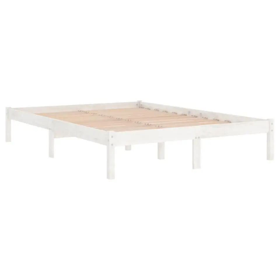 vidaXL - Tweepersoonsbed frame - Wit - Massief grenenhout - 160x200 cm