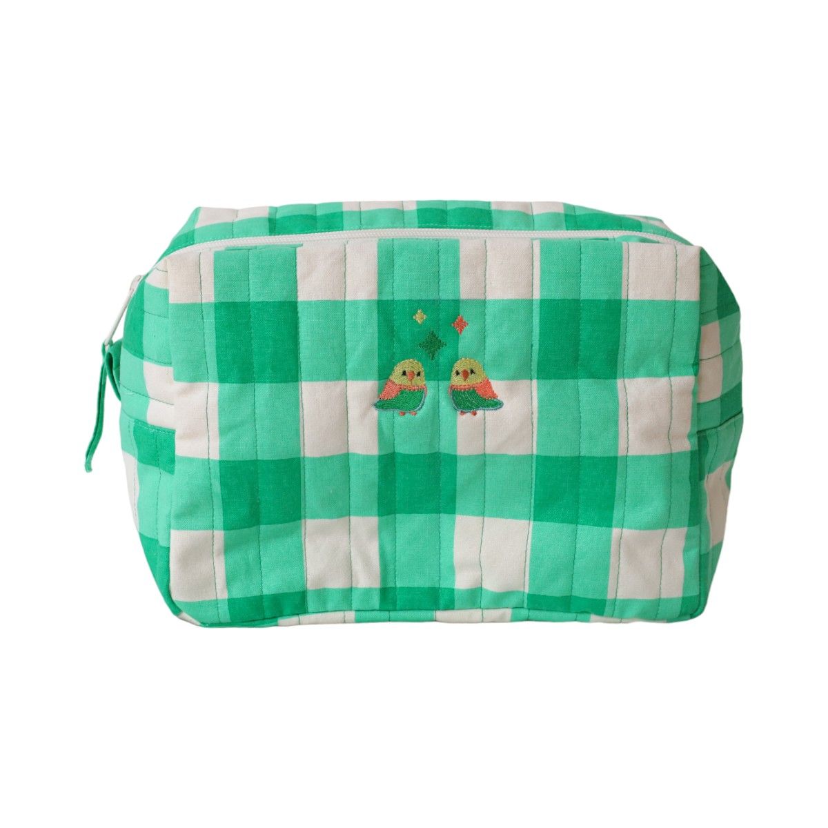 Trousse de toilette à carreaux verts - Les Inséparables Petit toi