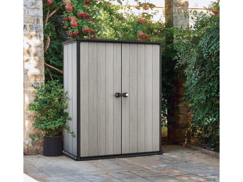 Keter Gartenschrank High Store Plus Robuster und witterungsbeständiger Geräteschrank für Terrasse und Balkon