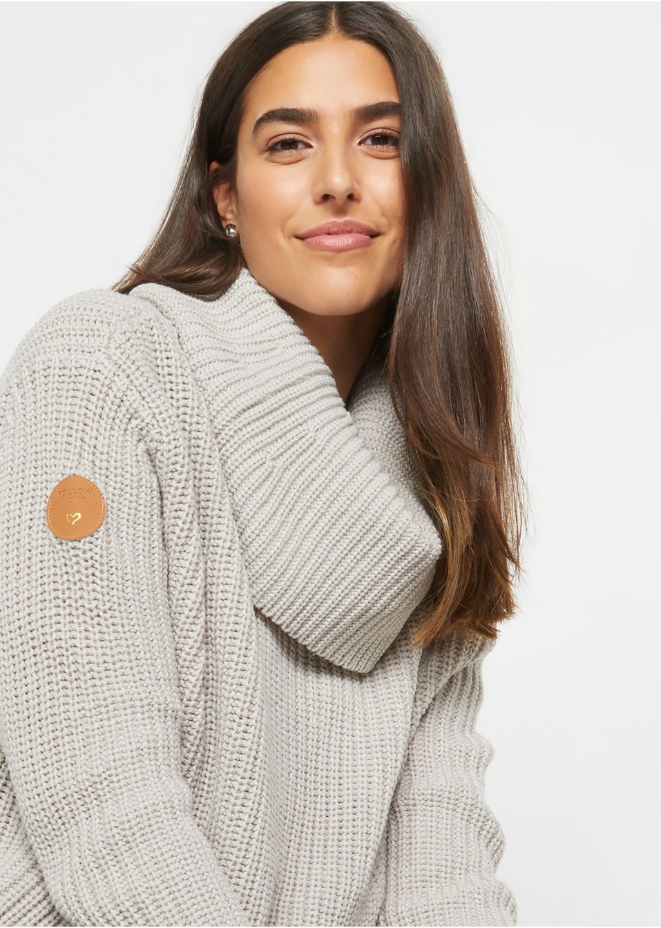 Pull en grosse maille avec col large