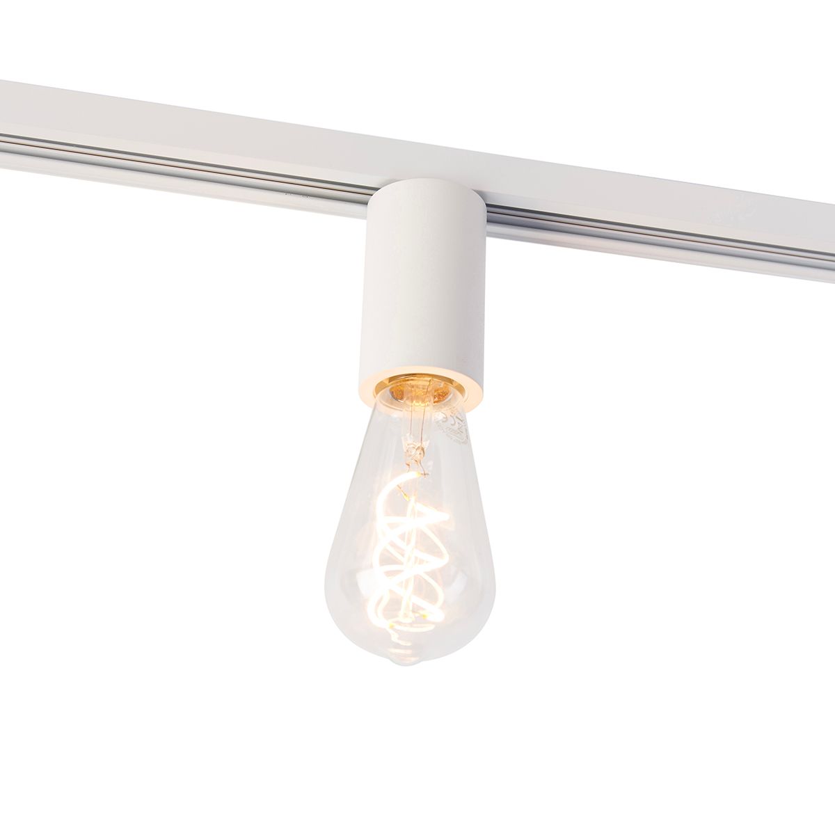 E27 fitting met rail ophanging voor 1-fase rail wit - Iconic Jeana