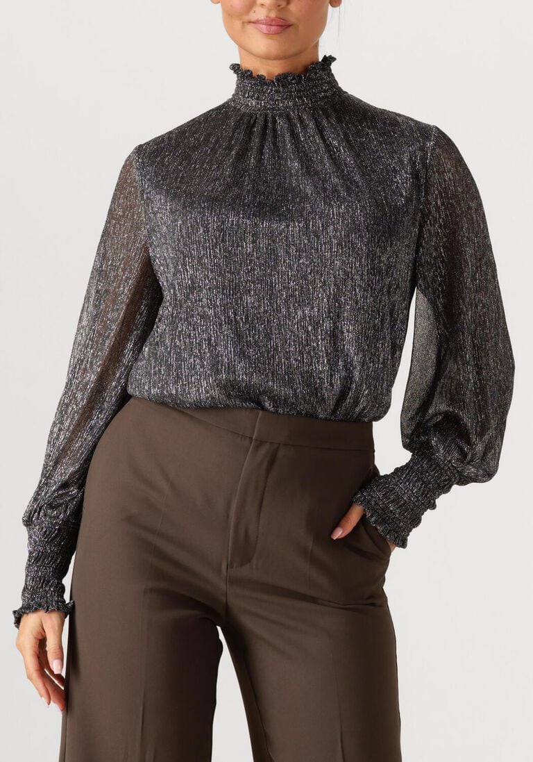 donkergrijze mos mosh top mmximena glam ls blouse