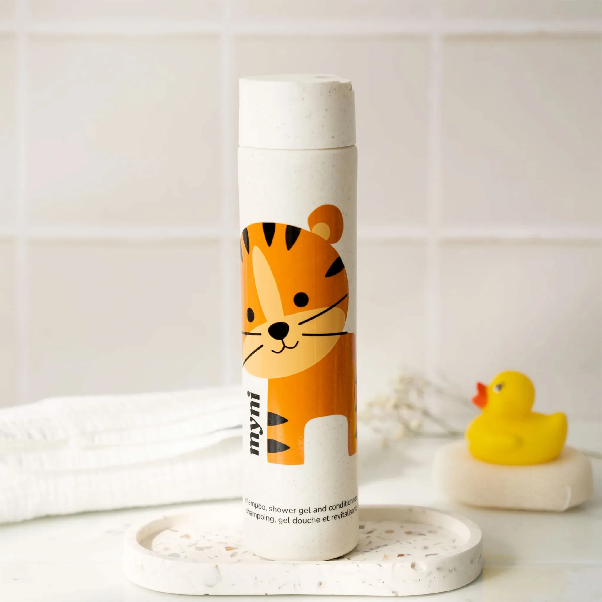 Myni Kit Démarrage 3en1 pour Enfant (gel douche, shampoing et revitalisant)  - Tigre coco melon