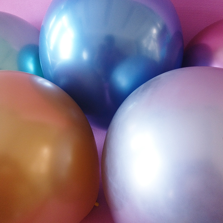 (50er Set) Ø30cm Party Deko Ballons Latex Metallic Luftballons - Bunt