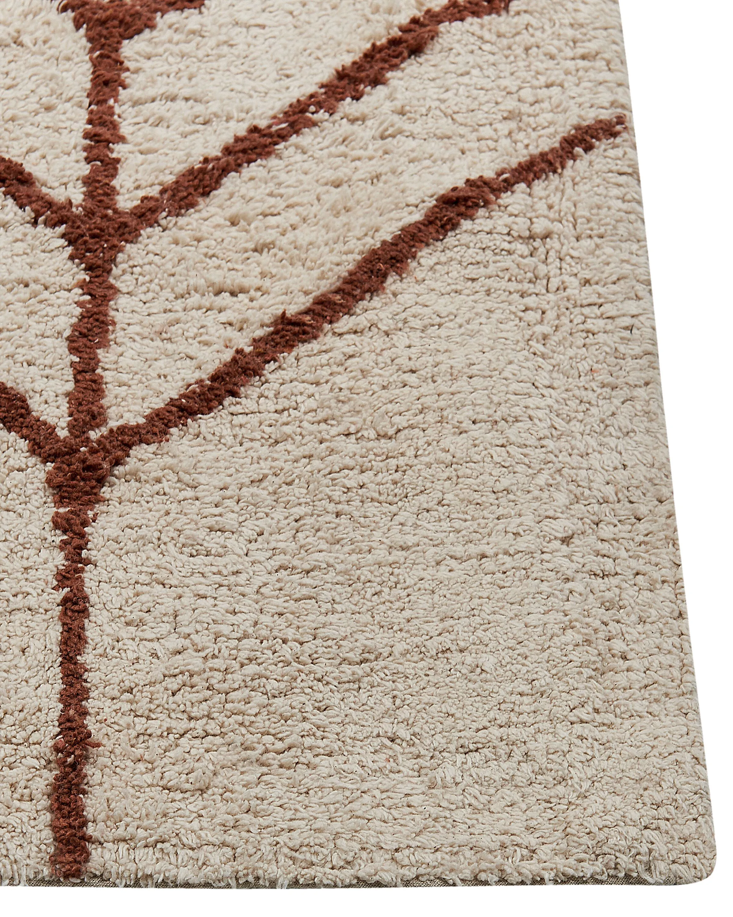 Vloerkleed AKOREN Beige 200 x 200 cm Katoen
