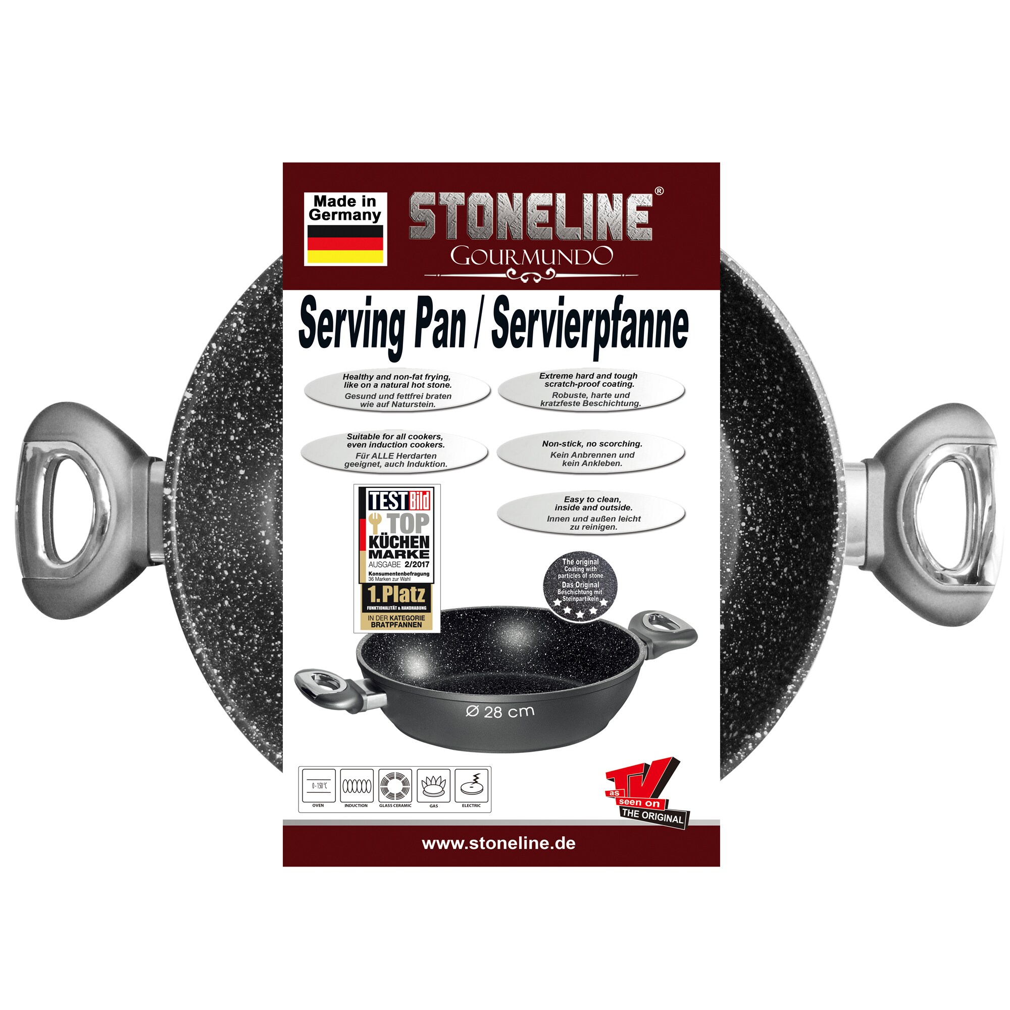 STONELINE® Gourmundo Servierpfanne 28 cm, Made in Germany