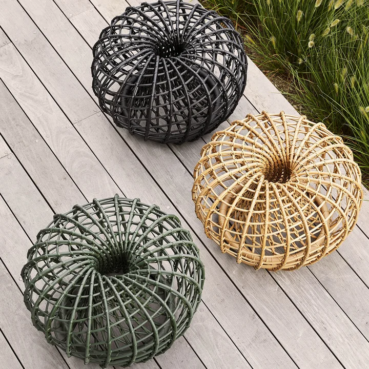 Cane-line - Nest Hocker / Beistelltisch Outdoor, Ø 67 cm, natural