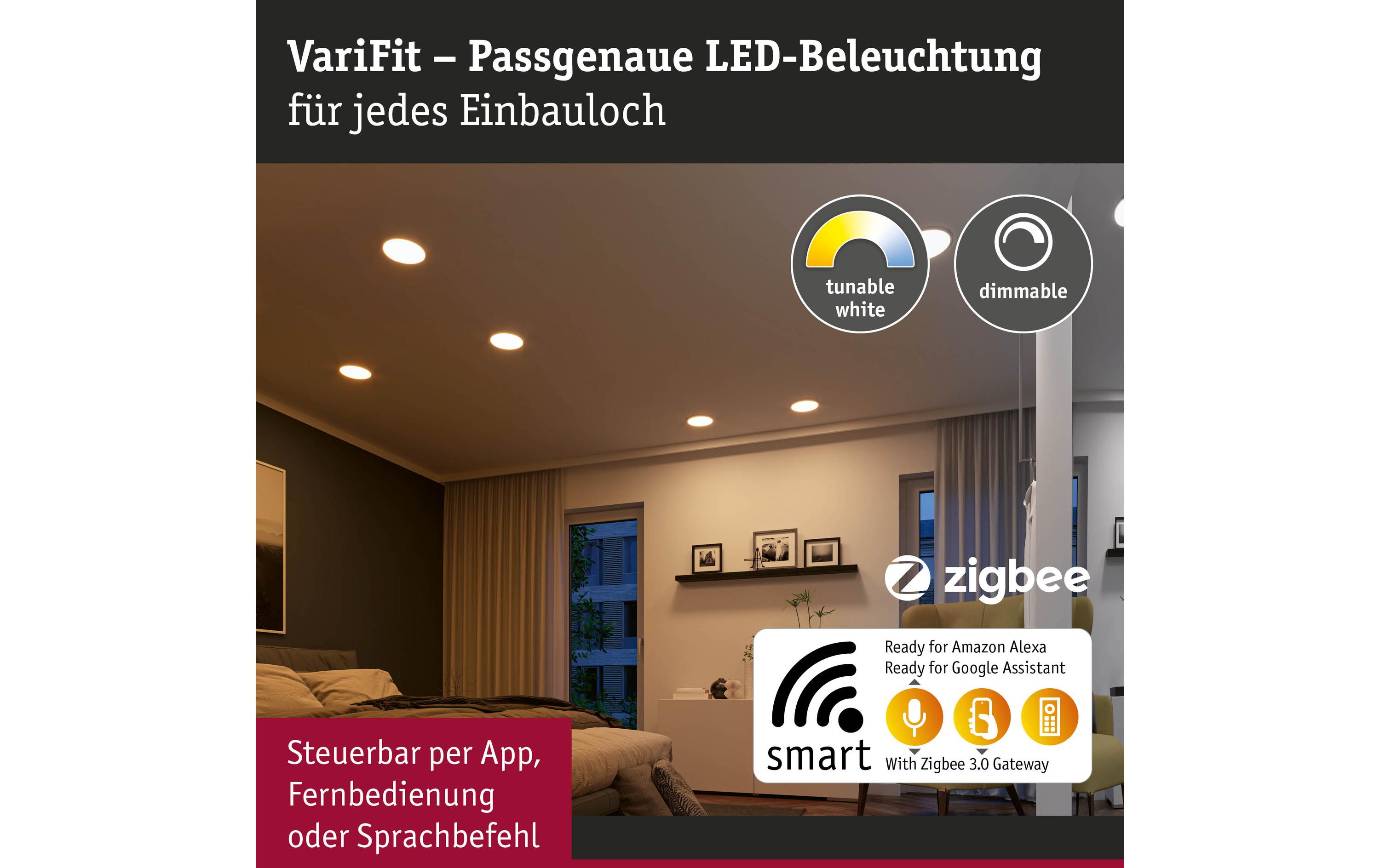 Einbauleuchte Areo VariFit 16W 230 mm, WeissBadezimmerleuchte