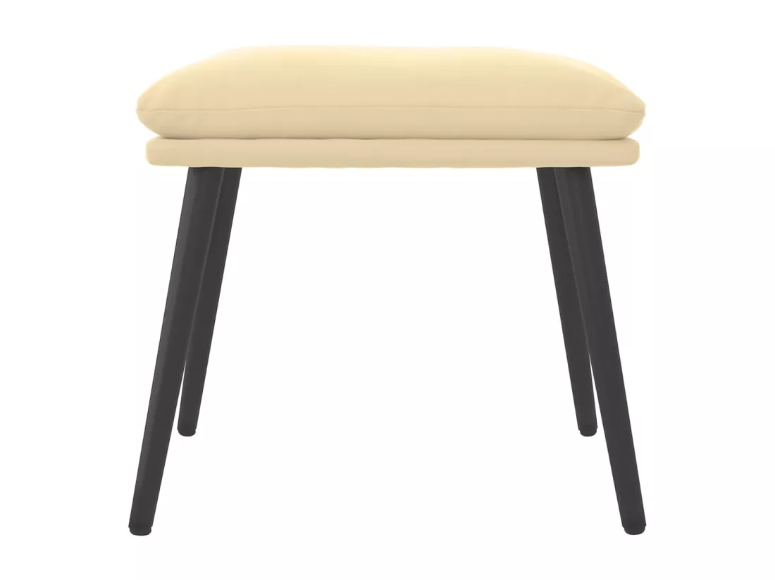 Repose-pied Blanc crème 45x29,5x35 cm Velours