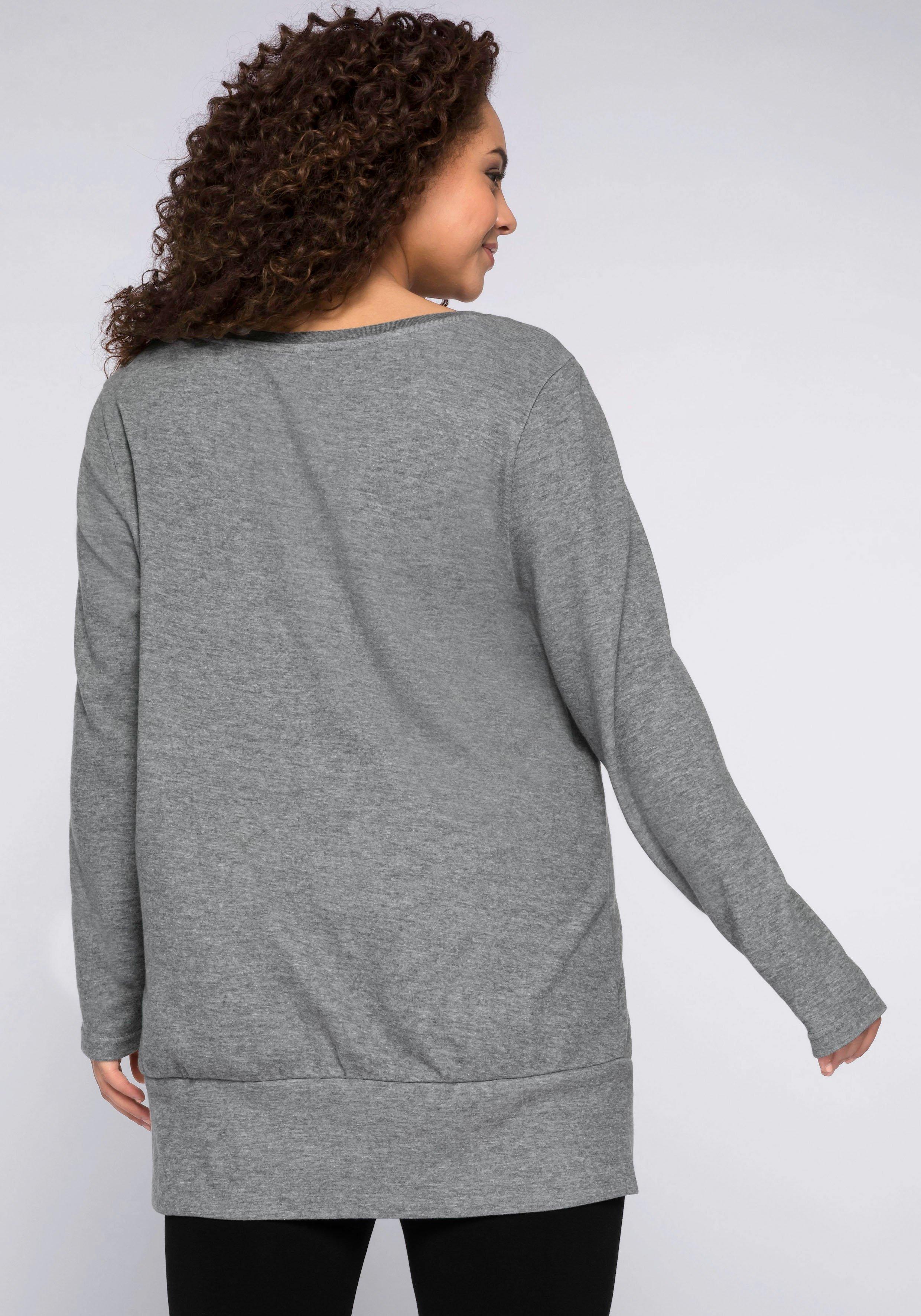 Longshirt mit breitem Saumbündchen