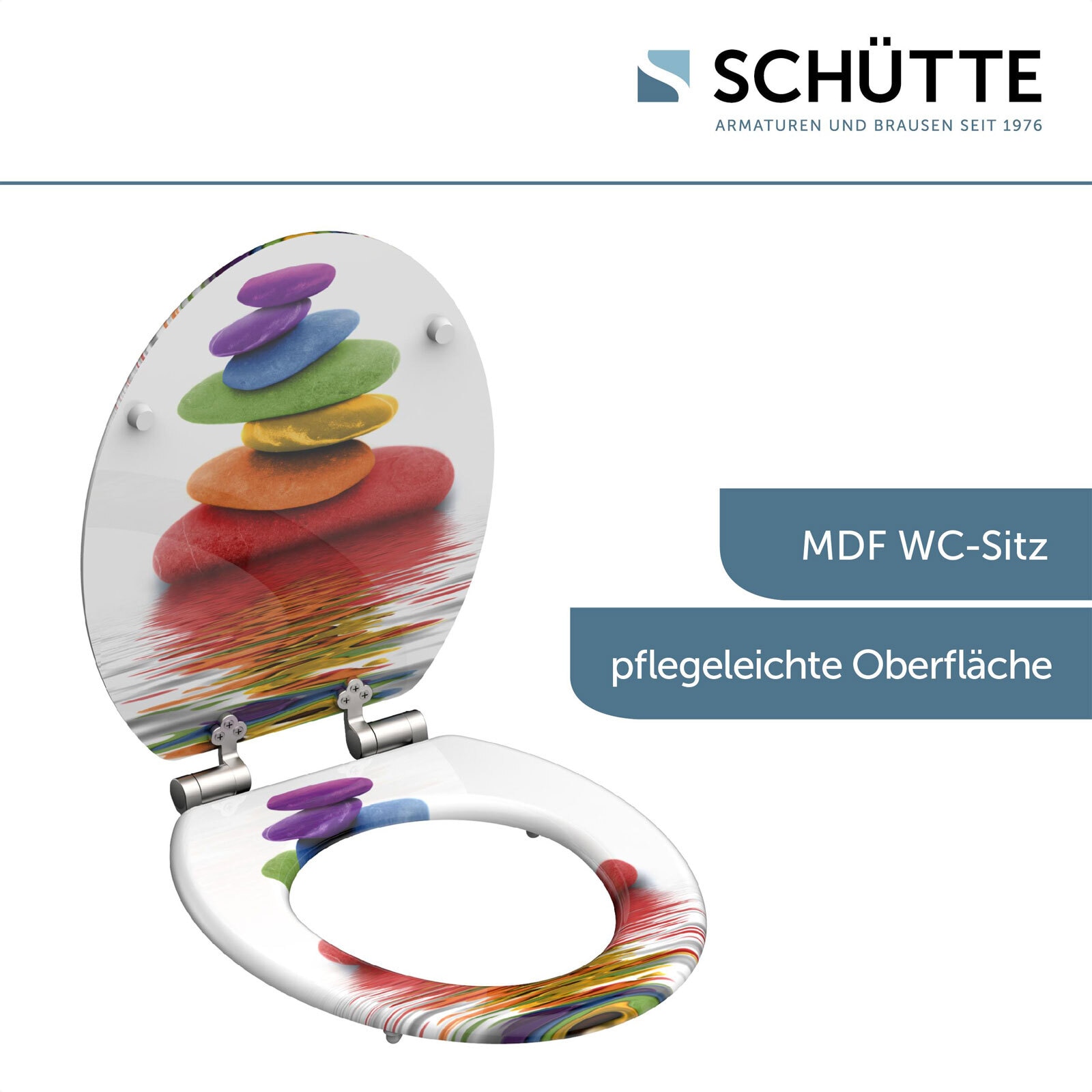SCHÜTTE WC-Sitz Colorful Stones Absenkautomatik