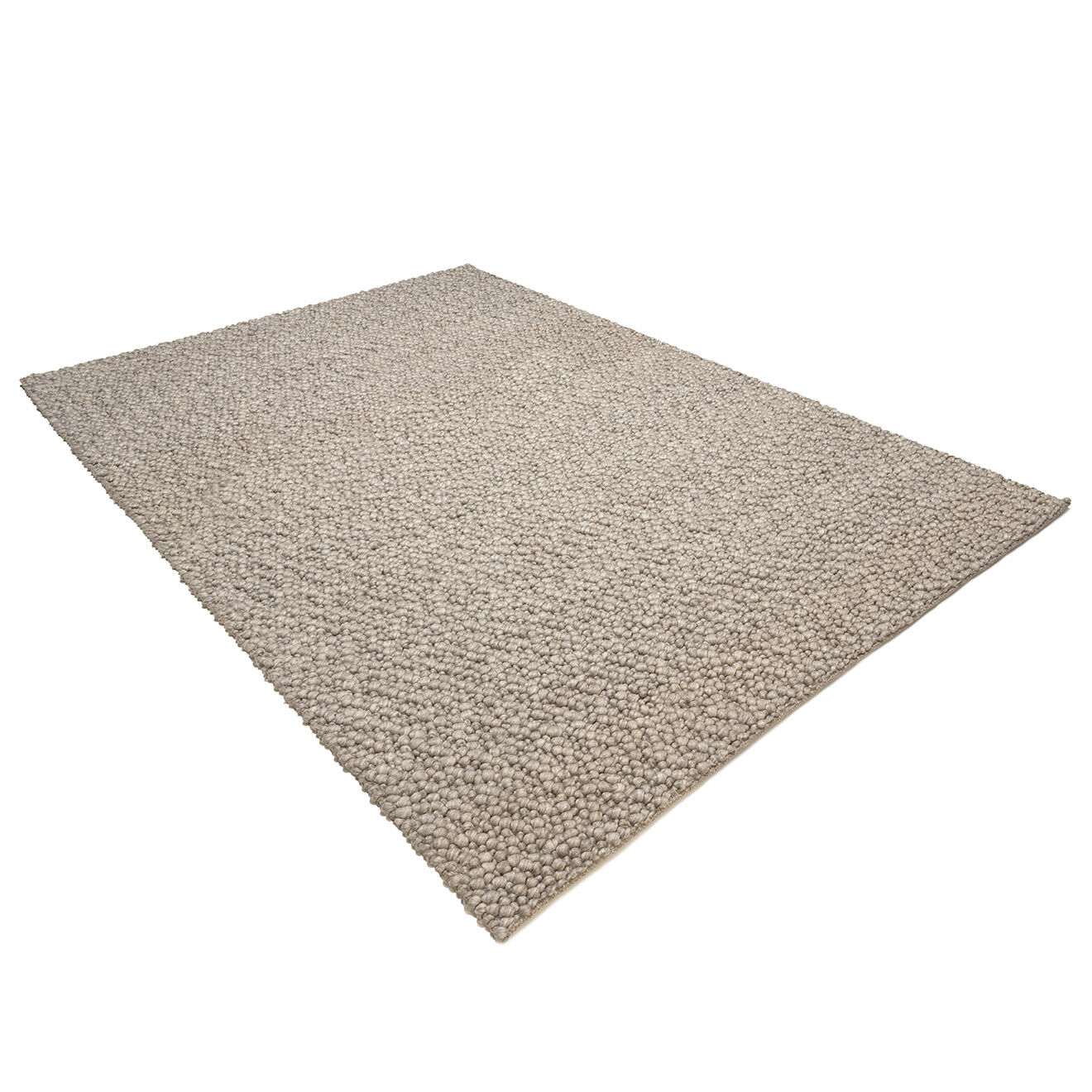 Macabane Tapis rectangulaire en Laine bouclée Quentin taupe - 230x160 cm