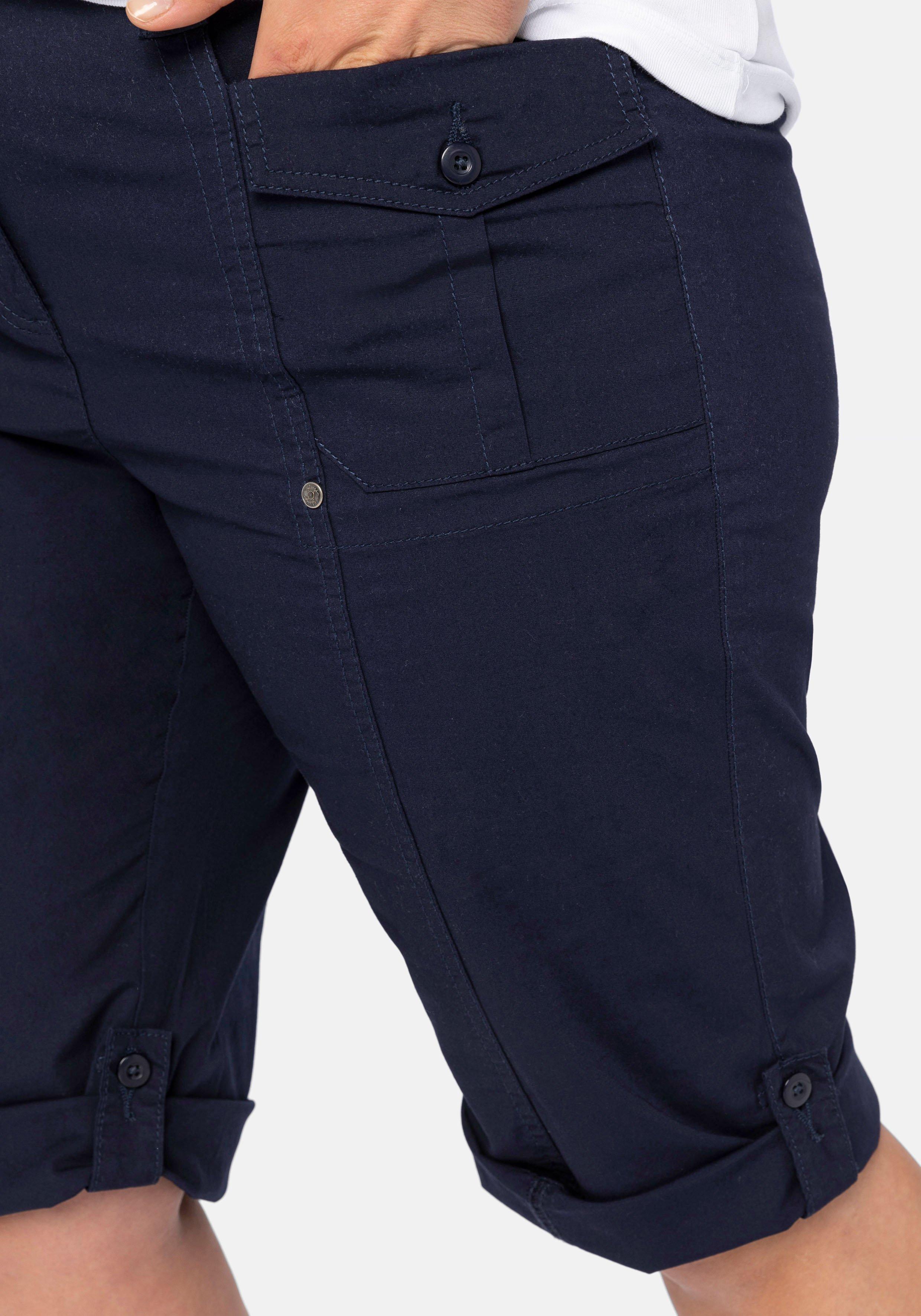 Stretch-Bermudas mit aufgesetzten Taschen und Patten