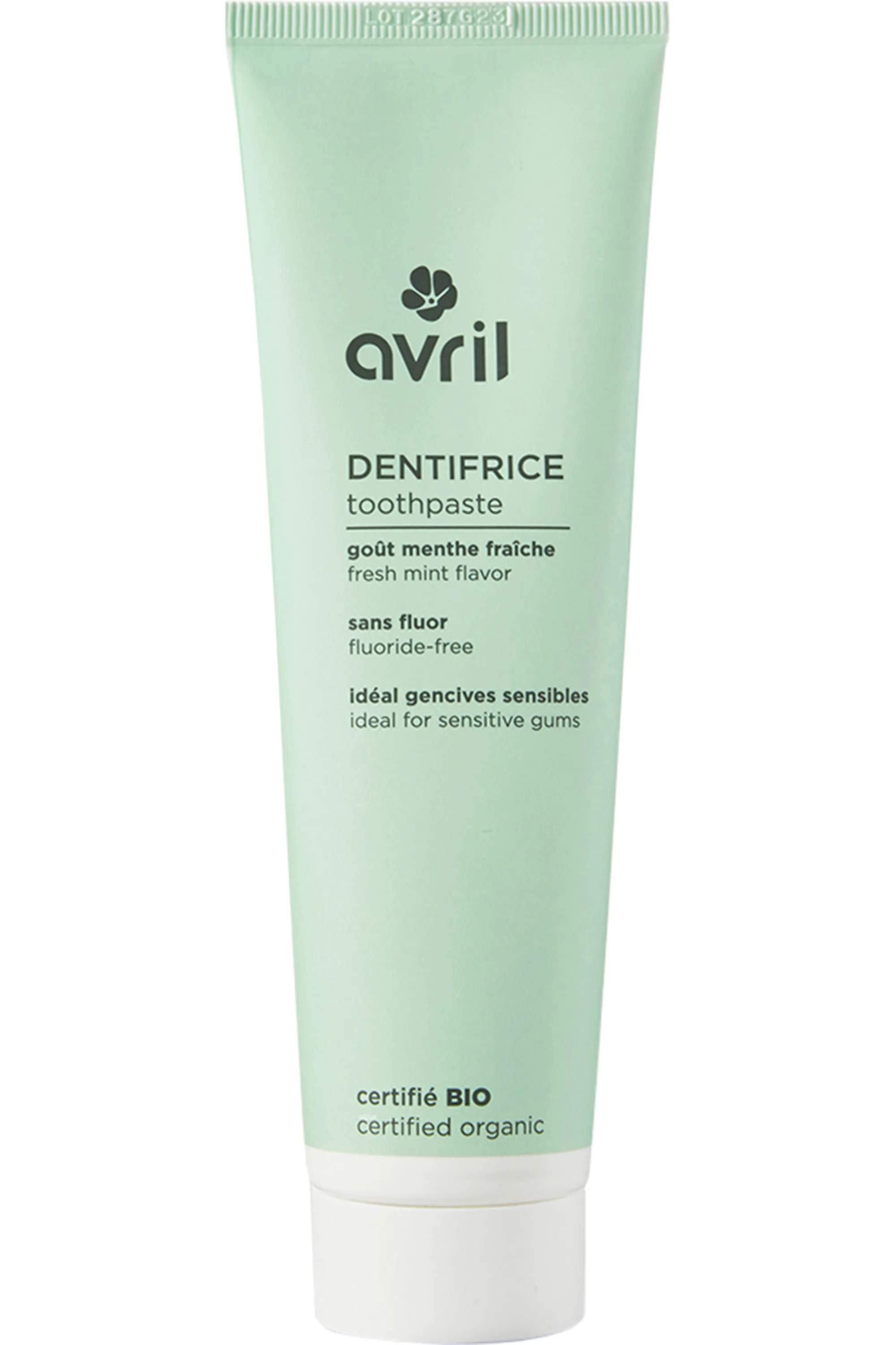 Avril Dentifrice à la menthe sans fluor-100 ml