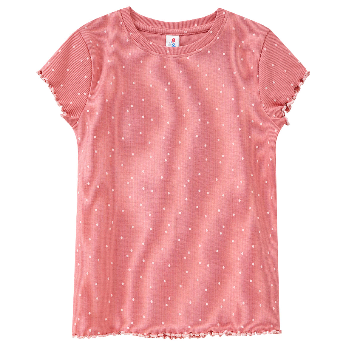Topolino Mädchen T-Shirt mit Rippstruktur dunkelrosa