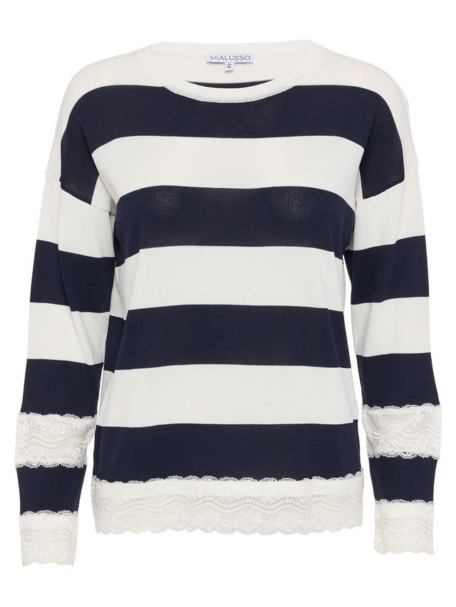 Pullover mit Spitzenbordüre