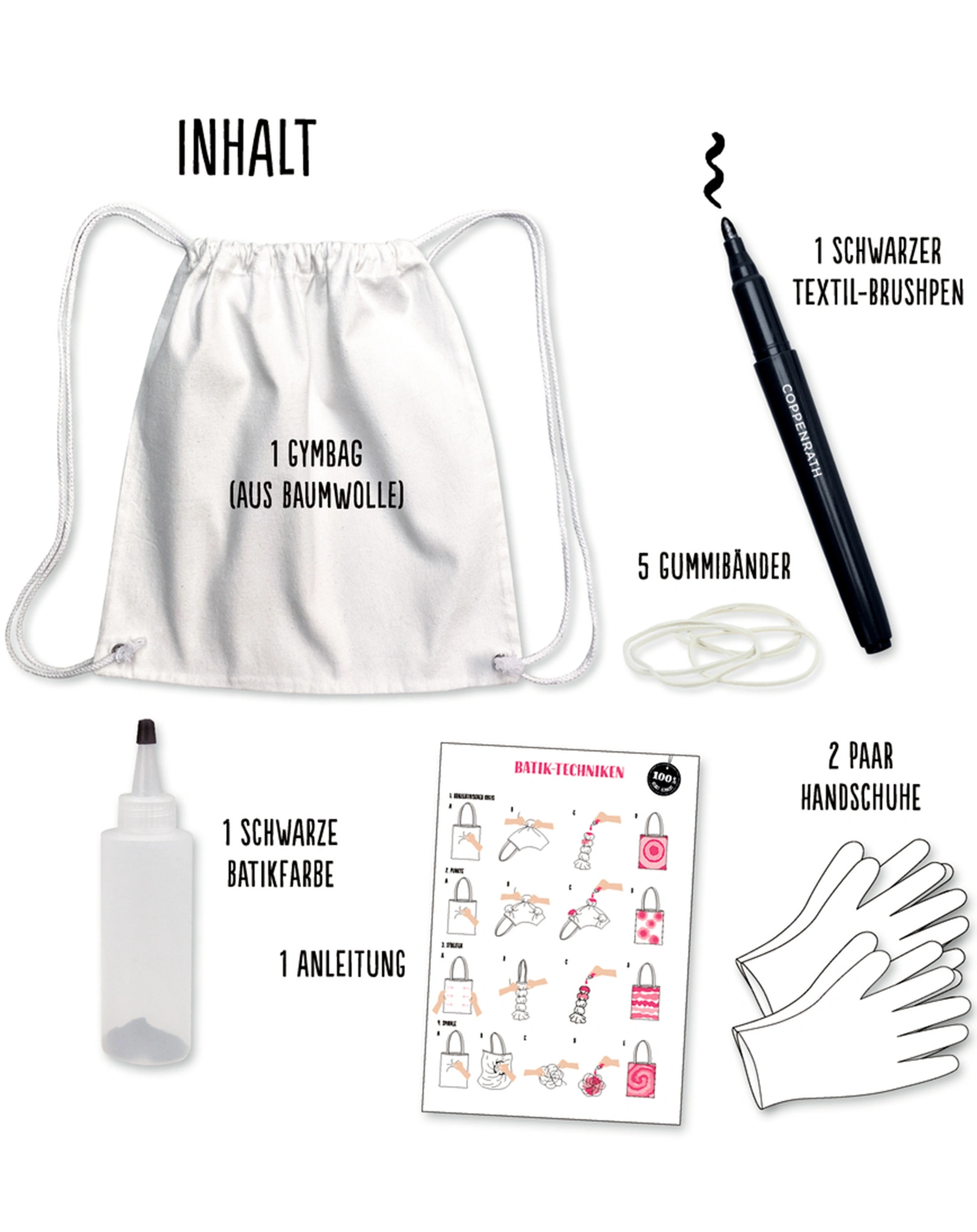 Bastelset BATIK & HANDLETTERING inkl. Gymbag