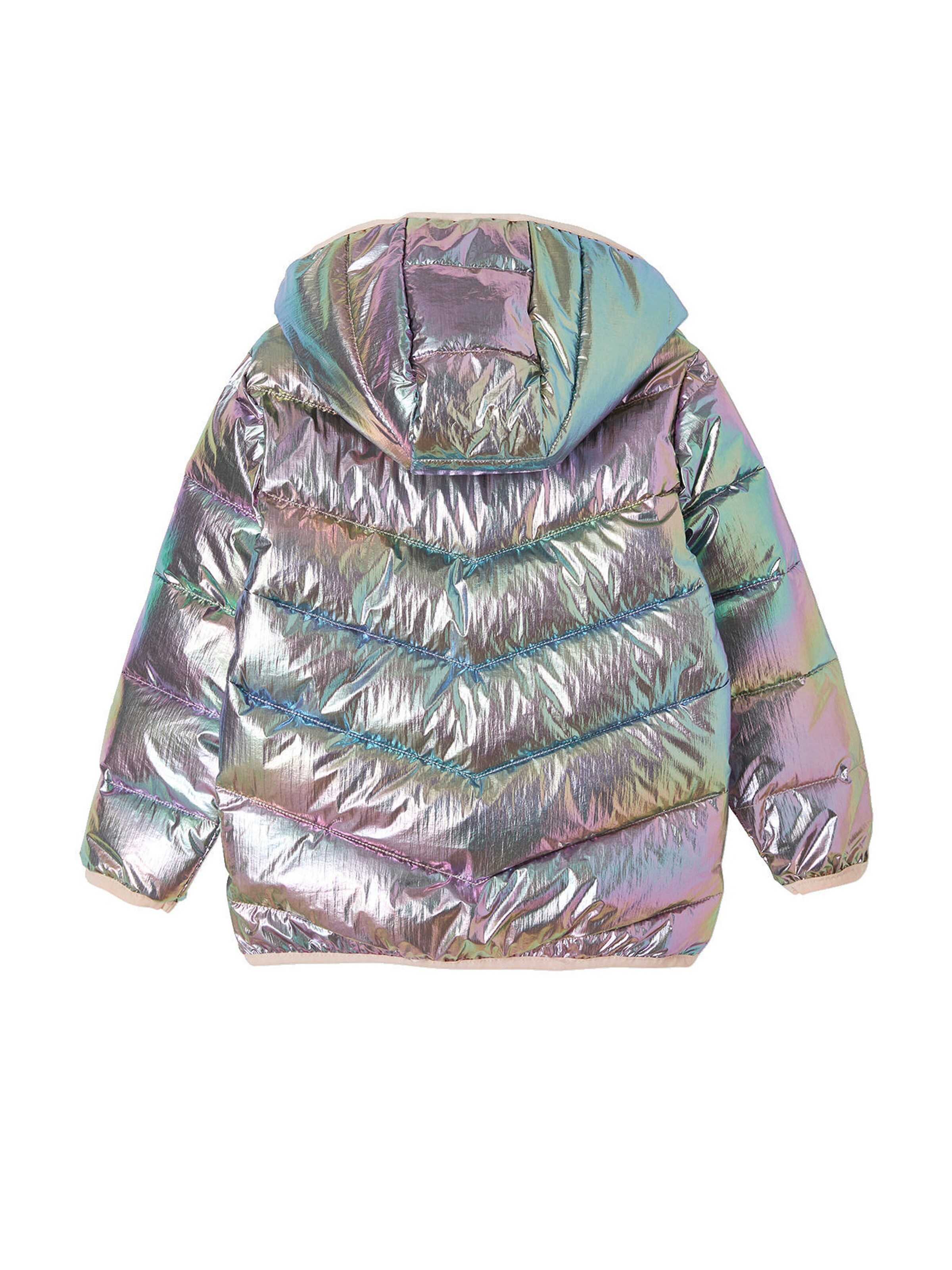 Vertbaudet Mädchen Light-Steppjacke mit Glanzeffekt regenfarben metallic