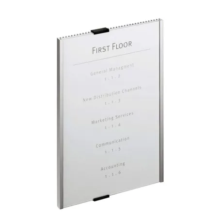 Durable 480623 Türschild Info Sign, 210 x 297 mm (DIN A4 hoch), metallic silber