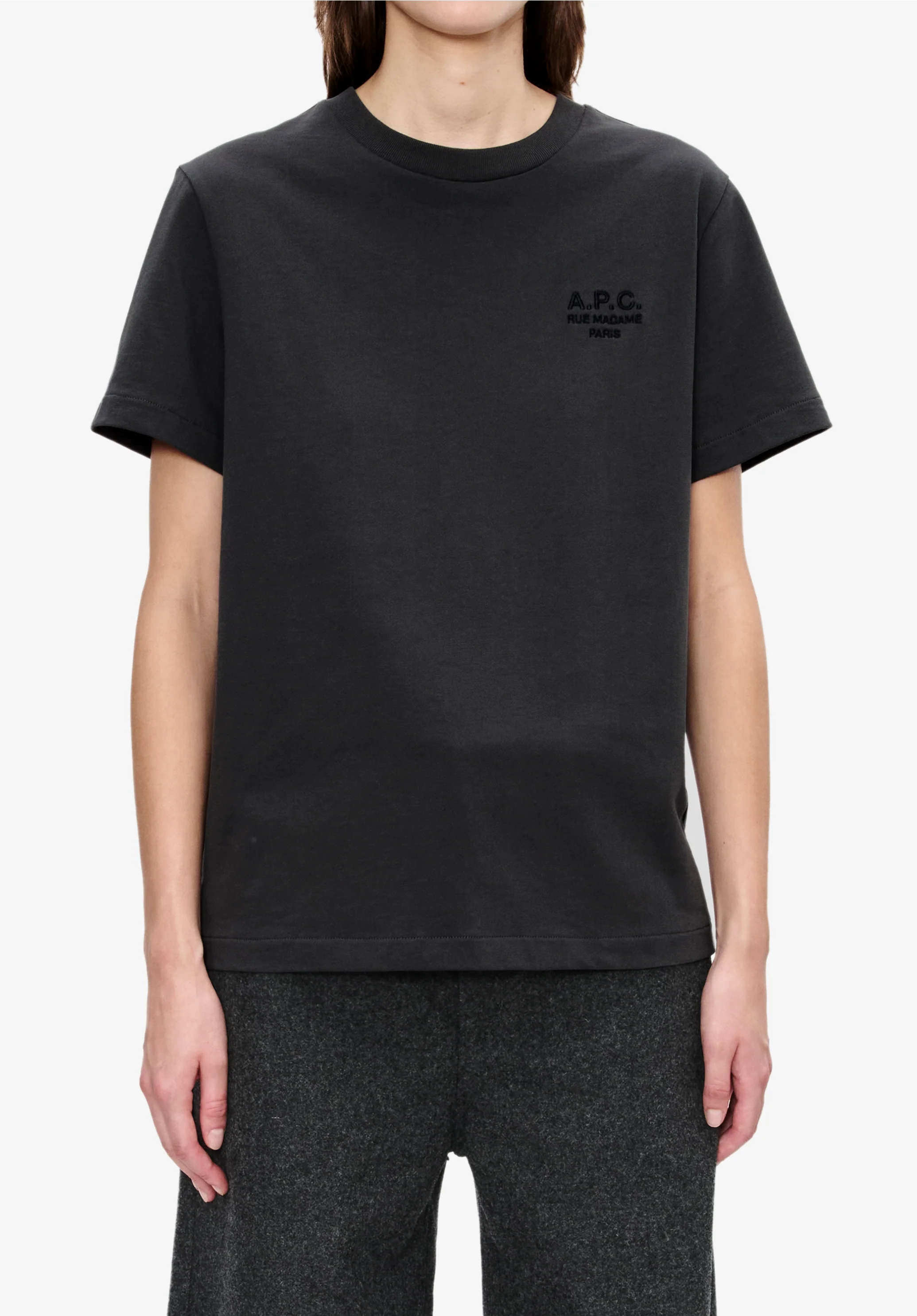 t-shirt standard rue madame GOTS - Faux noir/noir