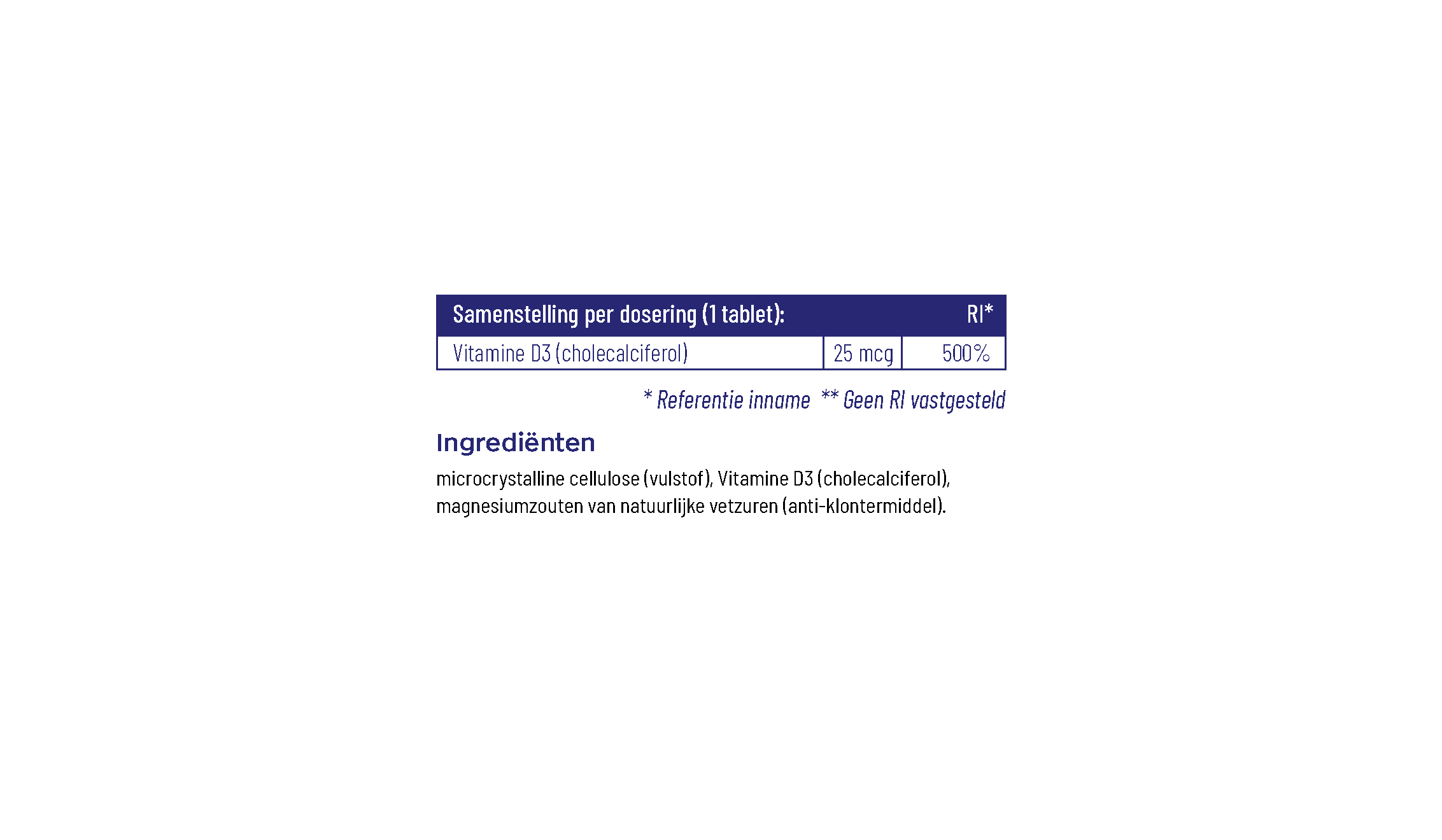 Vitamine D3 - 25 mcg / 1000 IE