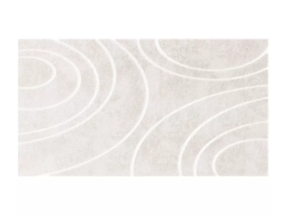 Tapis effet fourrure en relief à motifs circulaires - 200 x 290 cm - Beige - PAOLISI