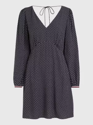 Vestido Curve com estampa de bolinhas e decote em V