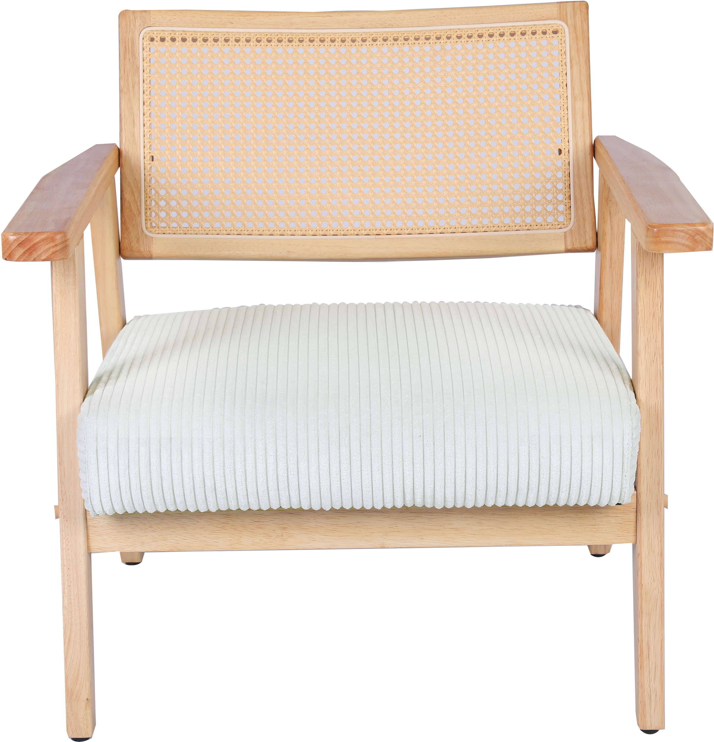 Home affaire Loungesessel »VILLAINE« Einzelsessel, Rattan-Sessel mit Wiener Geflecht, Cord, Webstoff