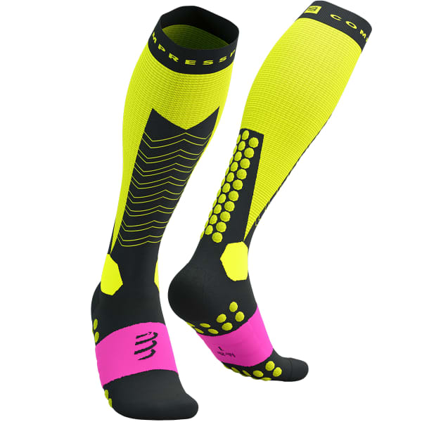 Chaussette compression COMPRESSPORT SKI MOUNTAINEERING FULL SAFE SAFE YELLOW/BLACK