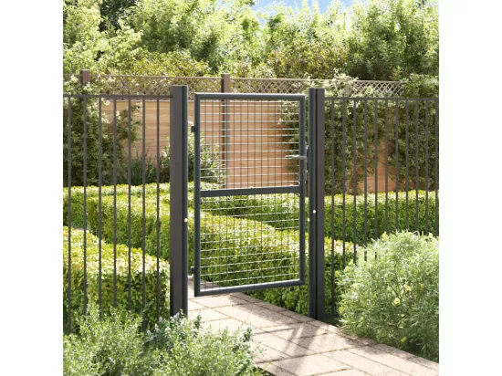 Portail en maille de jardin Acier galvanisé 100 x 175 cm Gris