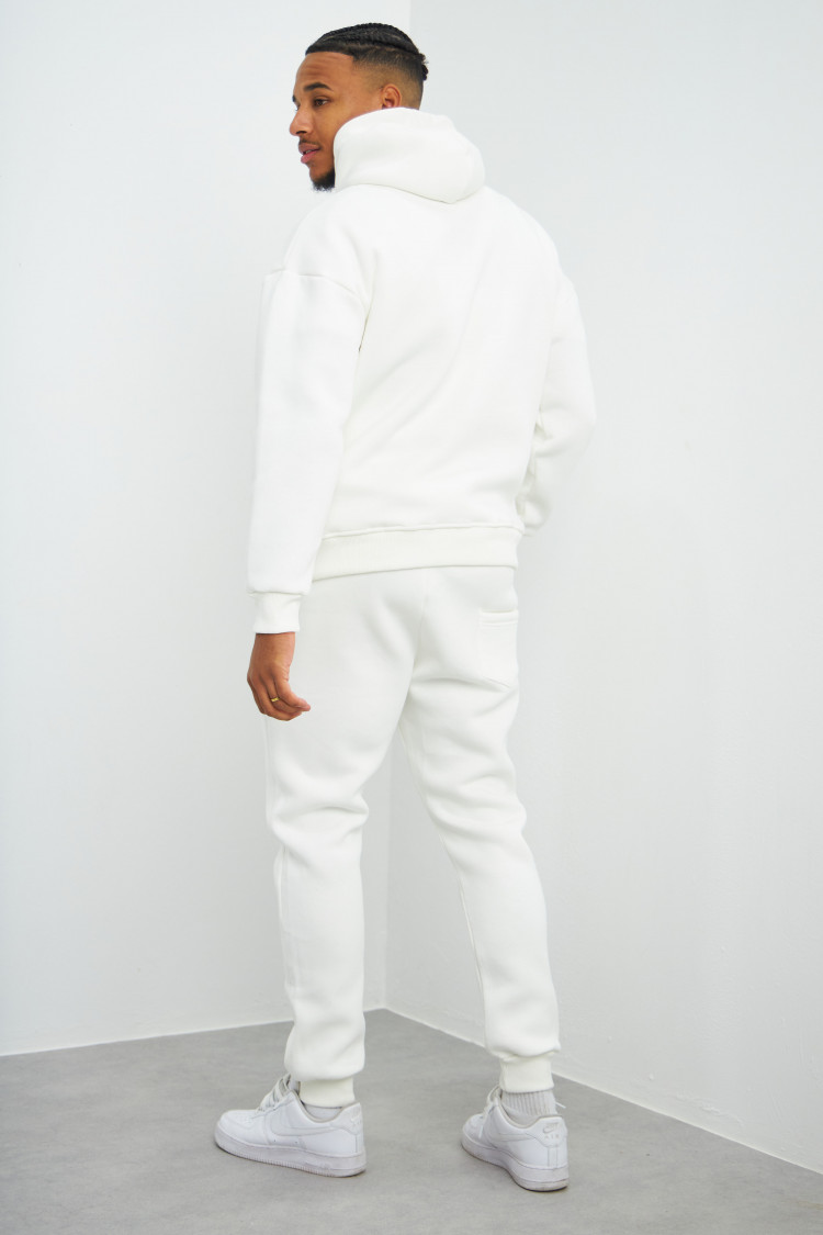 Ensemble sweat à capuche + jogging blanc