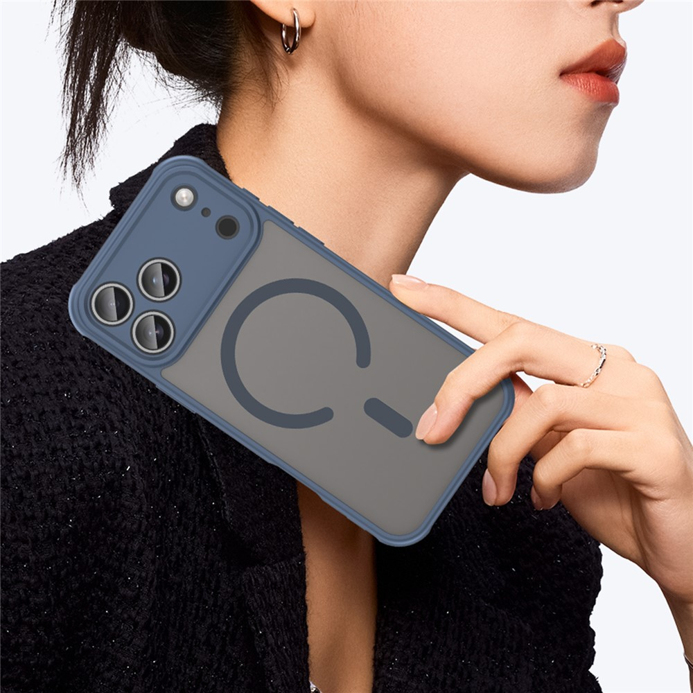 iPhone 17 Pro Max MagSafe Hybrid Hülle mit TPU Bumper   Kameraschutz - Blau (Matt)