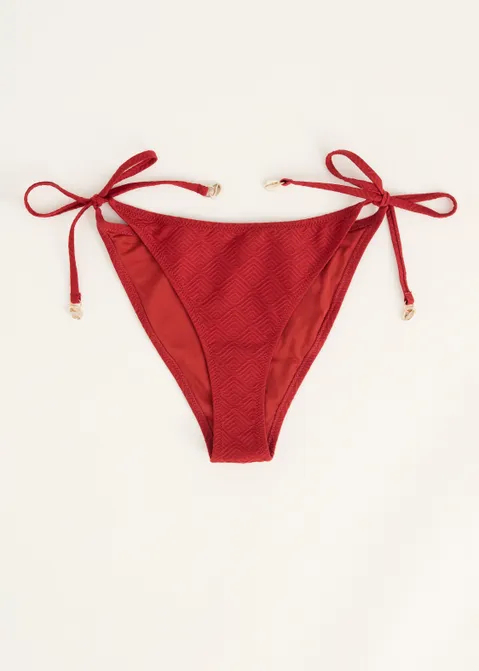Bikini broek met schelpen rood (ROO.RS)