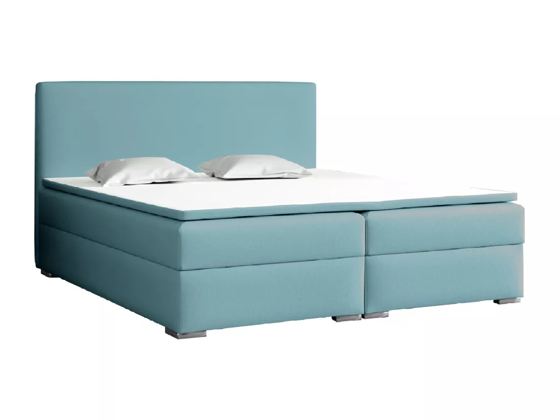 LIT BOXSPRING avec surmatelas Soler 140x200 cm, Soft 08 (Bleu pastel)
