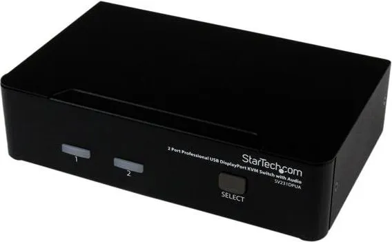 StarTech.com 2 Port DisplayPort KVM Switch - 2560x1600 @60Hz - Dual Port DP USB, Keyboard, Video, Mouse Switch Box w/ Audio for Computers and Monitors (SV231DPUA) - KVM / audio-switch - 2 x KVM / audio - 1 lokalbruger - desktop - for P/N: DP4N1USB6,