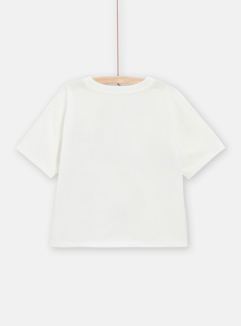 T-shirt à sequins imprimé flamant rose pour fille