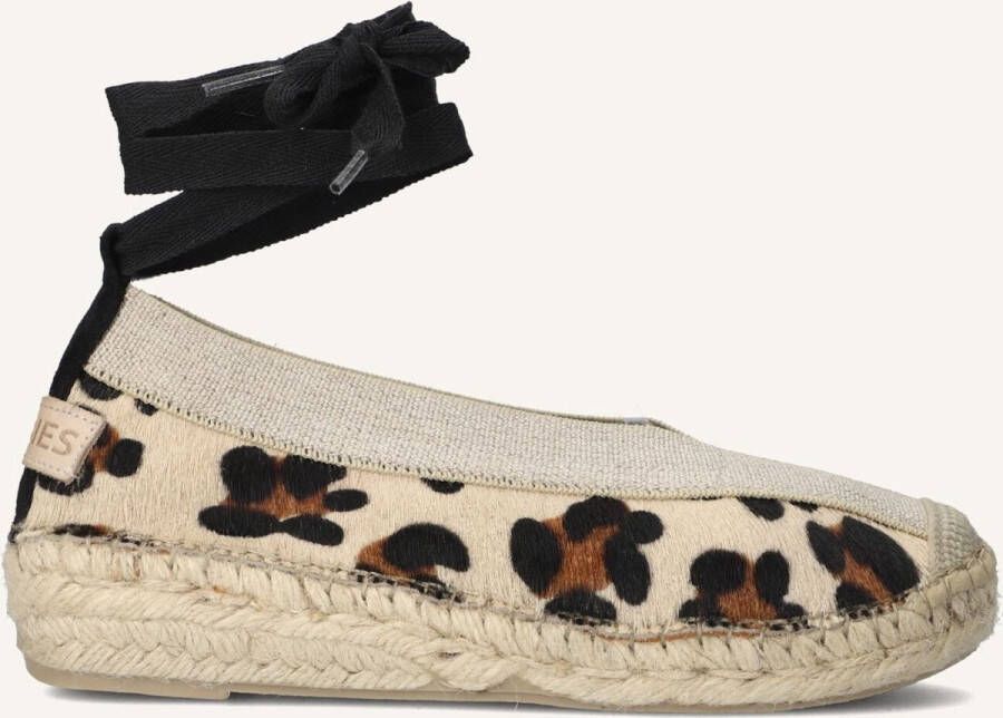 Shabbies Amsterdam PALMA Kimono espadrilles met panterprint beige bruin