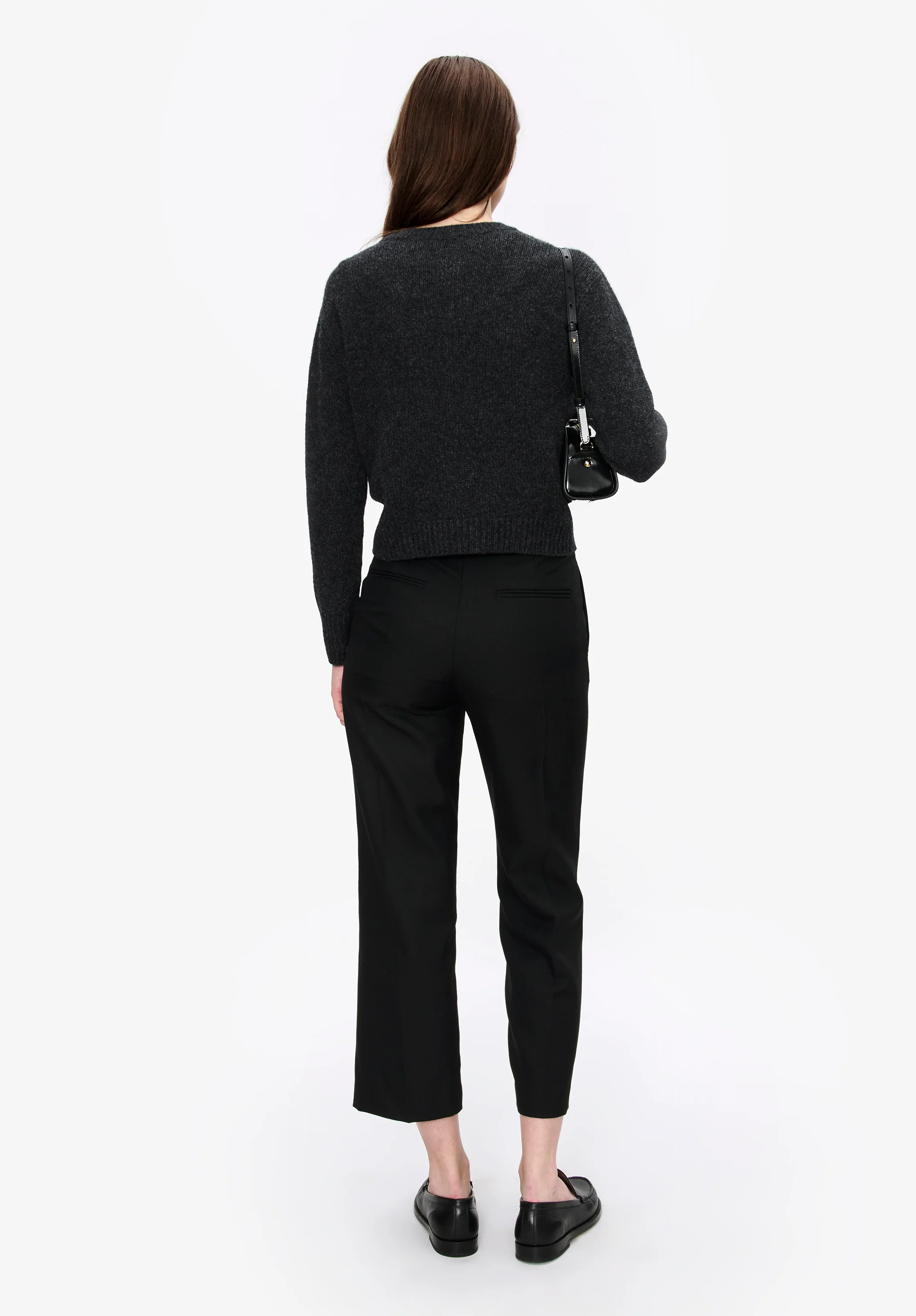 Pull court col rond - Anthracite chine
