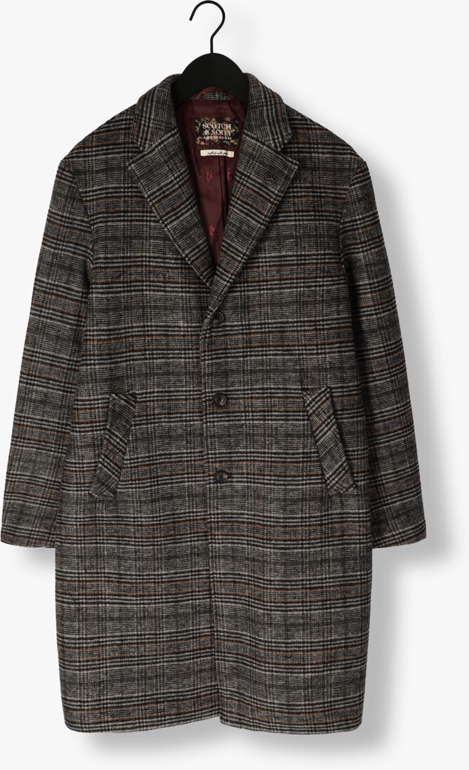 SCOTCH & SODA grijze scotch & soda mantel hairy boucle overcoat