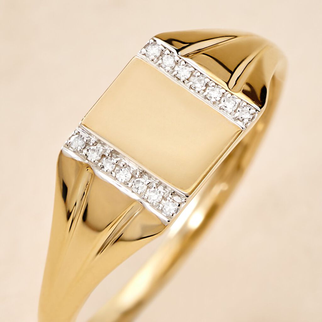 Chevalière Earl Or Jaune Diamant
