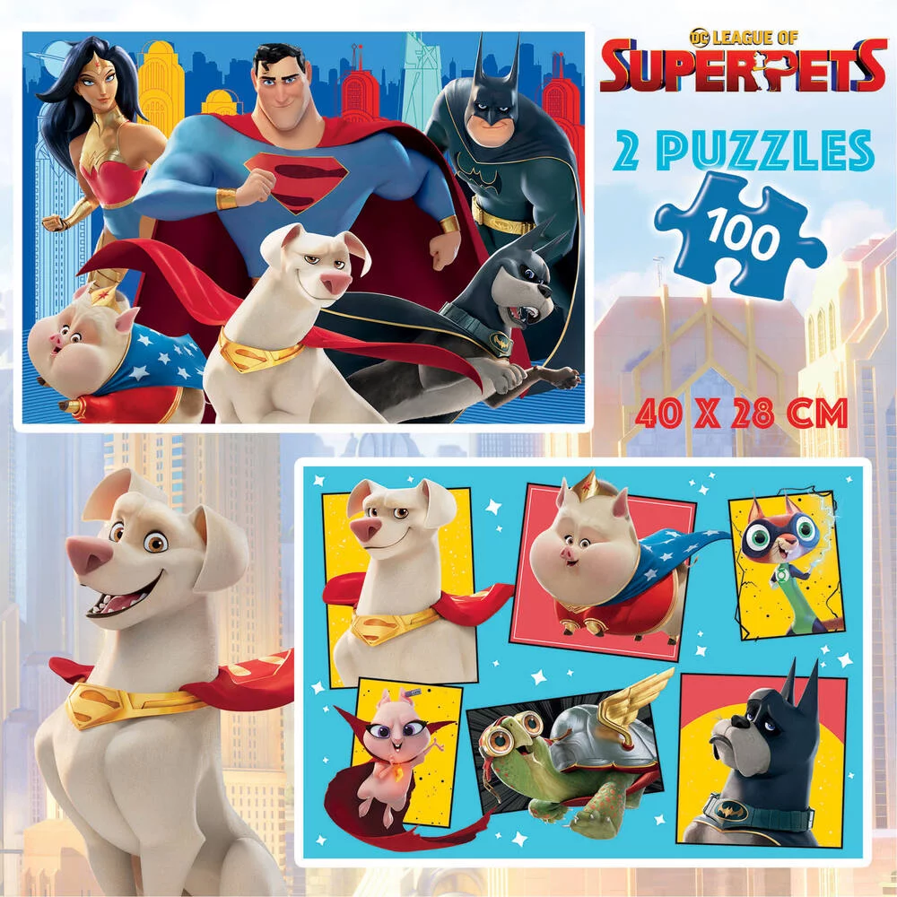 LEAGUE OF SUPER PETS PUZZLE 2 X 100 PIECES