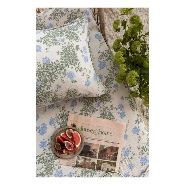 garbo&friends Drap-housse Plumbago en coton bio | Bleu