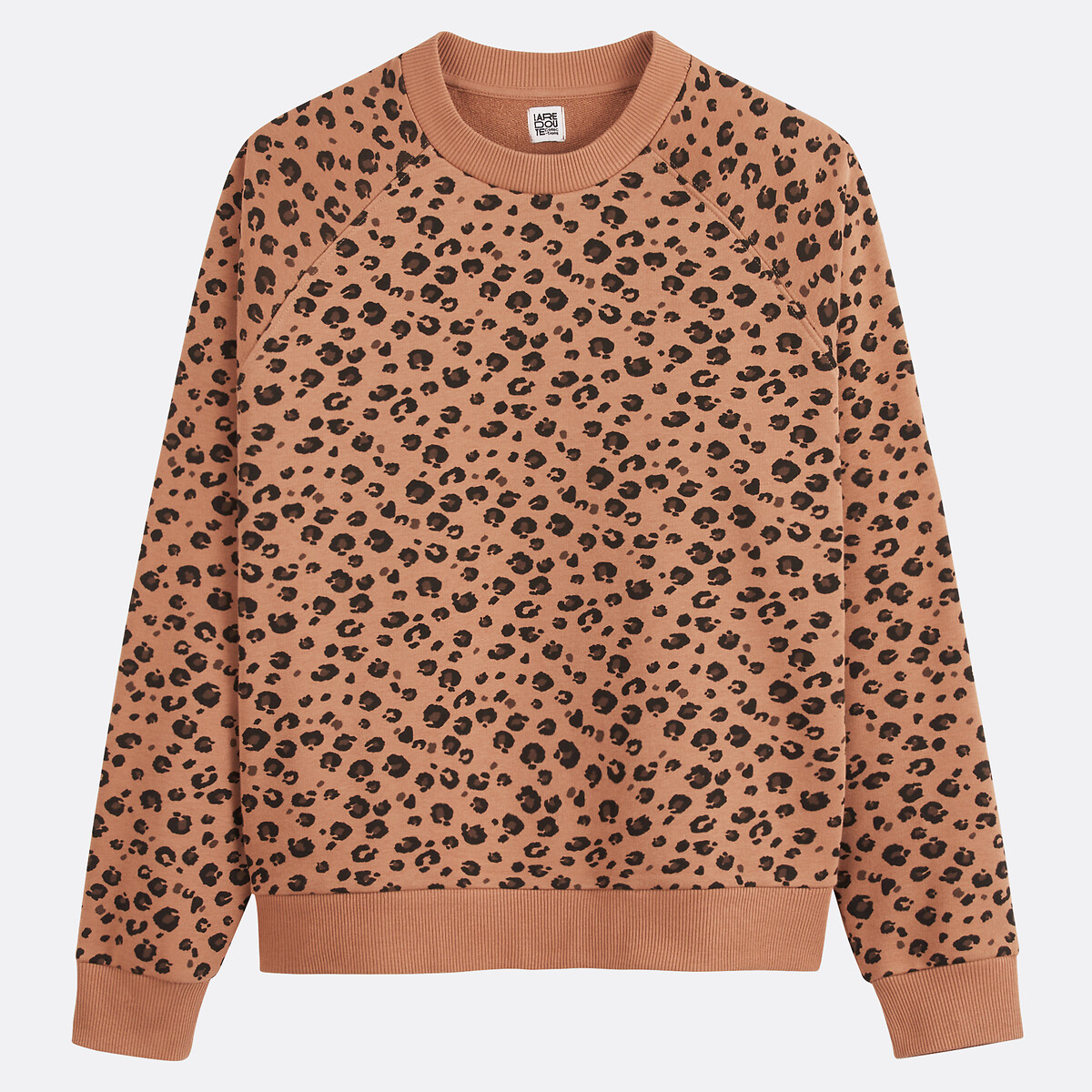 COLEÇÕES LA REDOUTE<br>Moletom folgado com gola redonda e estampa de leopardo