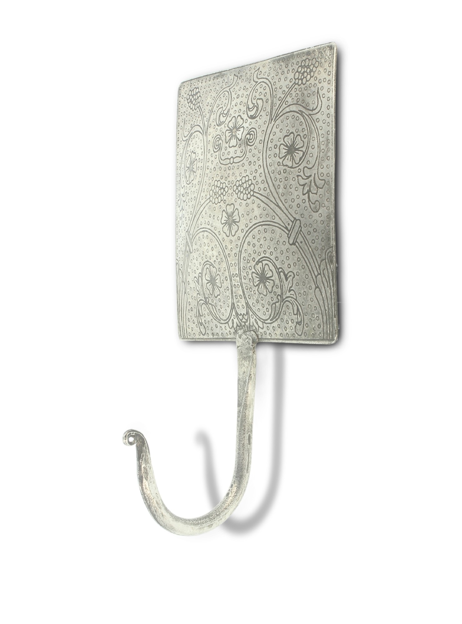 Wandhaken quadratisch, silber, L 10 cm, B 10 cm von fischer's lagerhaus