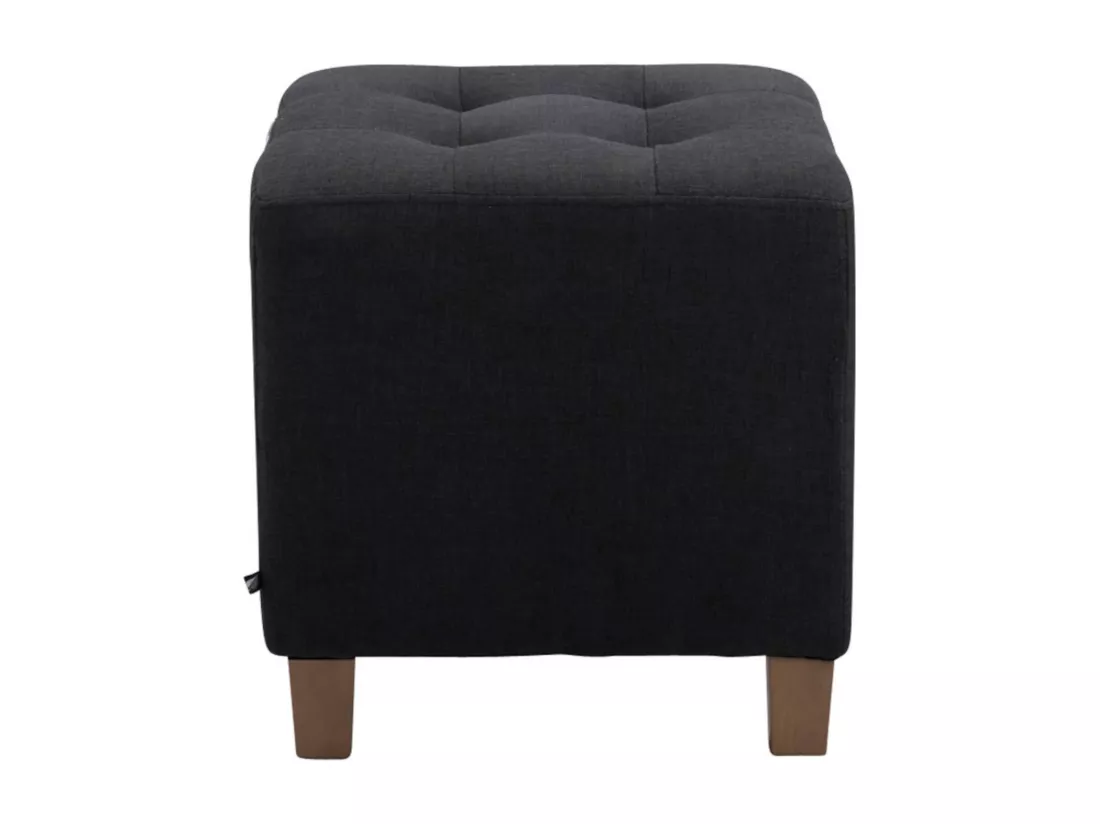 Lot de 2 Tabouret - Tissu & Bois - Noir - Pharao