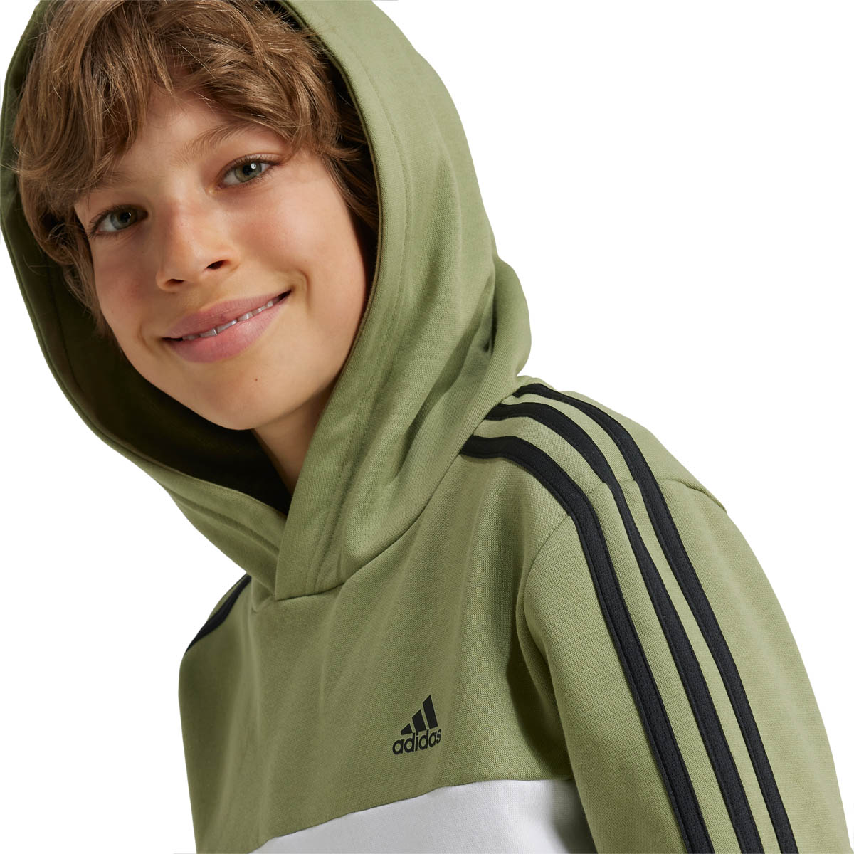 adidas Tiberio 3-Stripes Colorblock Fleece Hættetrøje Børn