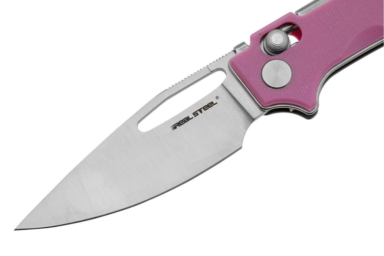 Real Steel Vis 8051PS Satin 12C27N, Pink G10, zakmes, Jakub Wieczorkiewicz design